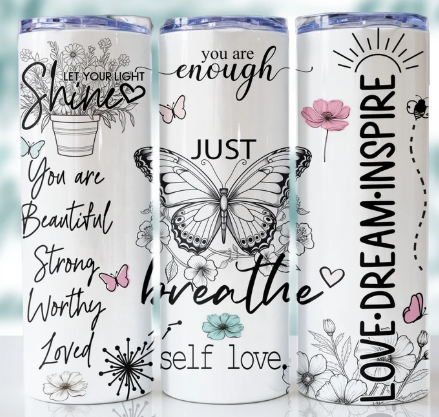 Inspirational Tumbler Just Breathe